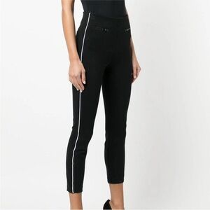 Spanx Ankle Piped Skinny Perfect Pants Black White Size Small High Rise 20286R